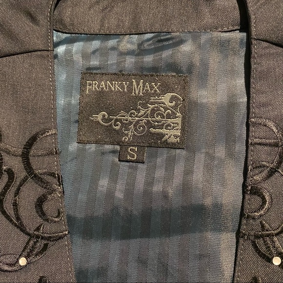 COPY - Franky Max - Men’s Casual Vest with Embroidery & Rhinestones Size M - Picture 4 of 7